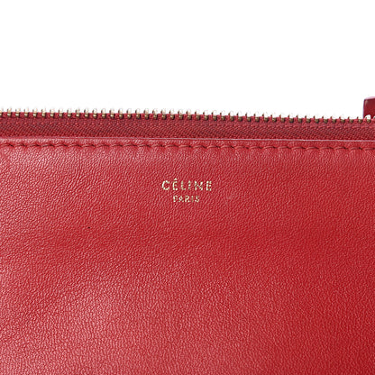 Celine Lambskin Small Trio Crossbody Bag Red 8 of 17