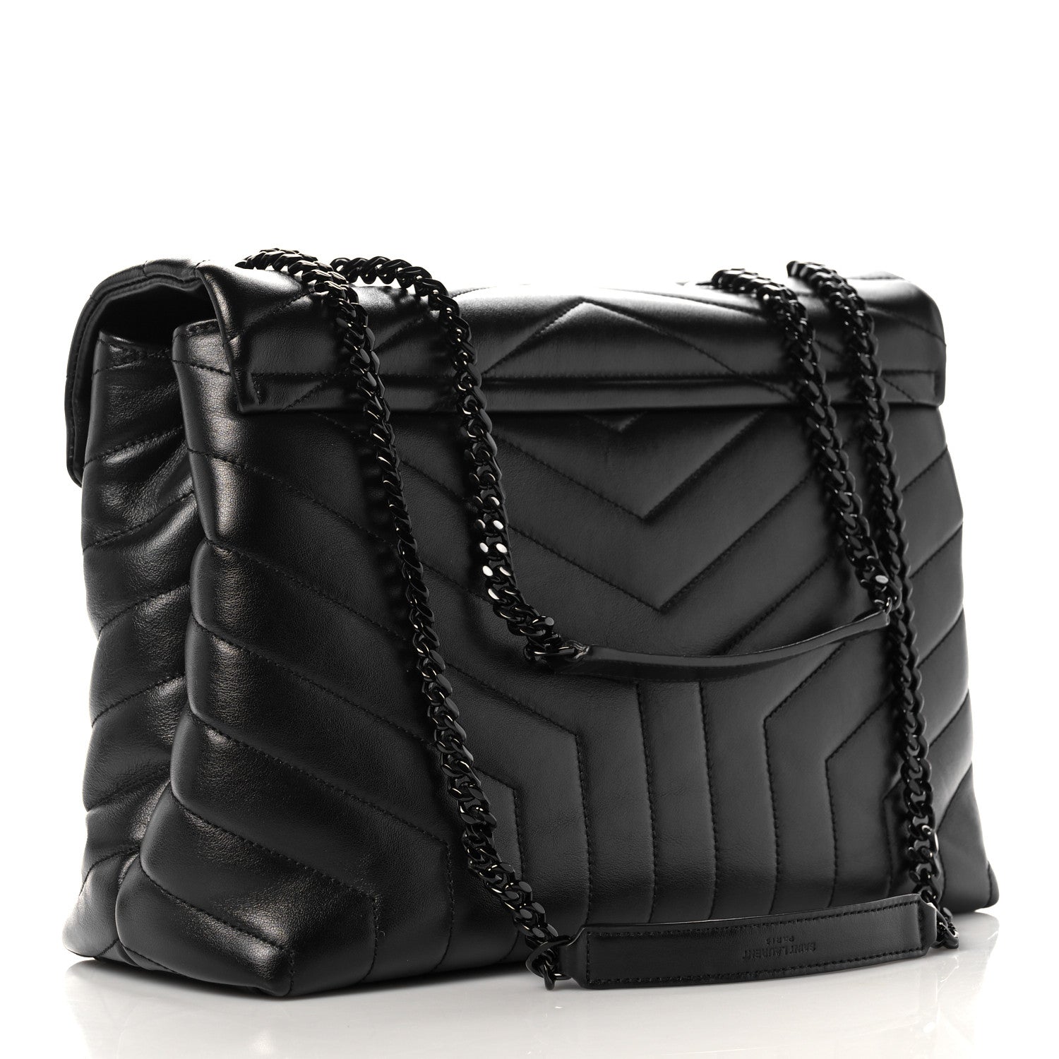 Saint Laurent Calfskin Y Quilted Monogram Medium Loulou Chain Satchel Black 2 of 10