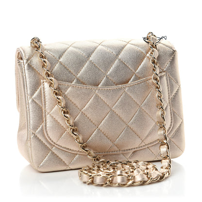 Chanel Metallic Lambskin Quilted Mini Square Flap Gold 3 of 10