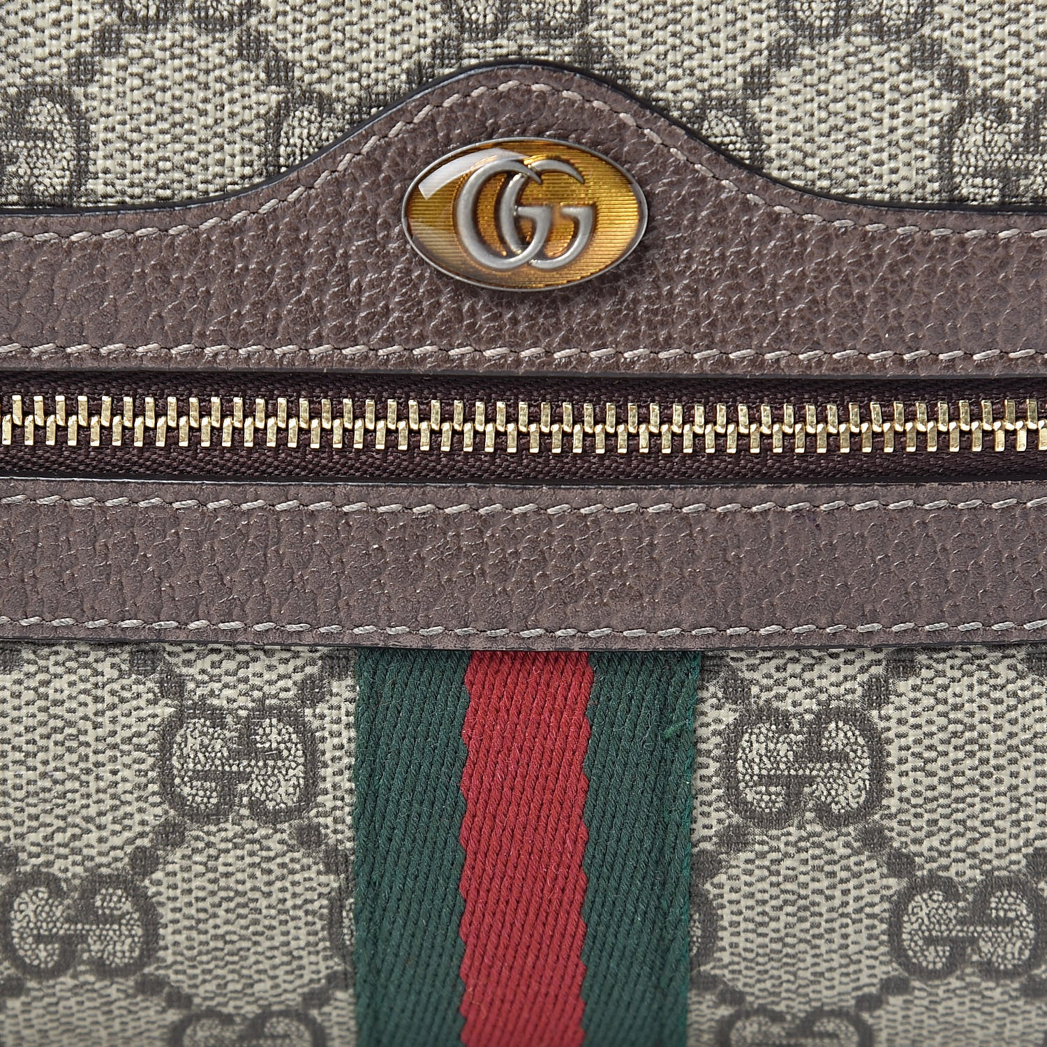 Gucci GG Supreme Monogram Web Mini Ophidia Shoulder Bag Brown 11 of 17