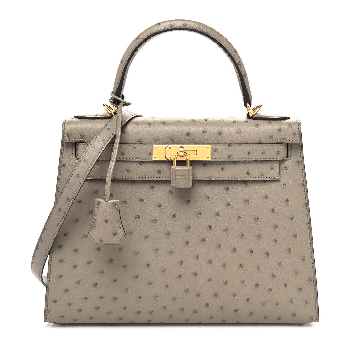 Ostrich Kelly Sellier 28 Gris Tourterelle