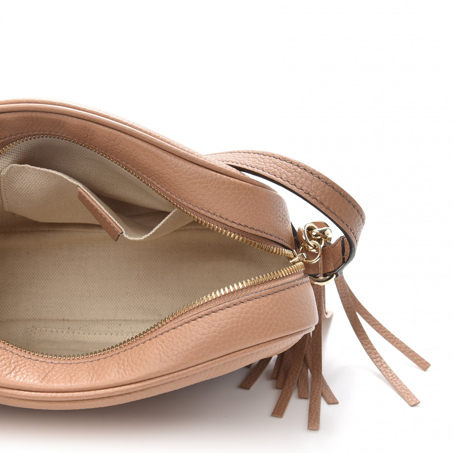 Pebbled Calfskin Small Soho Disco Bag Camelia