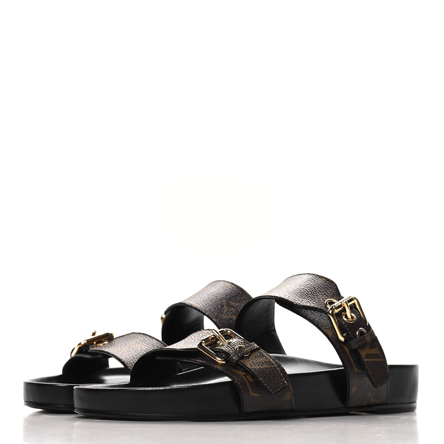Louis Vuitton Monogram Bom Dia Mule Sandals 39 Black 4 of 10