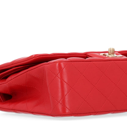 Chanel Lambskin Quilted Medium Double Flap Red 9 of 10