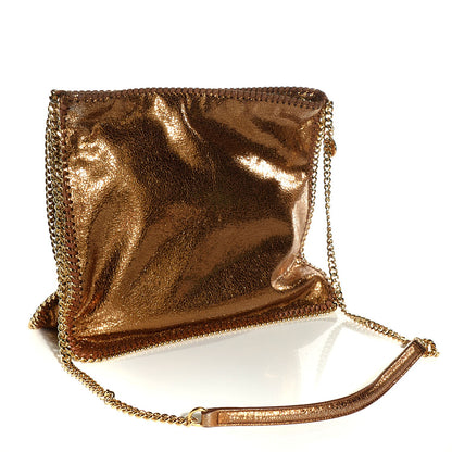 Stella McCartney Crackled Metallic Large Falabella Crossbody Bag Bronze 3 of 9