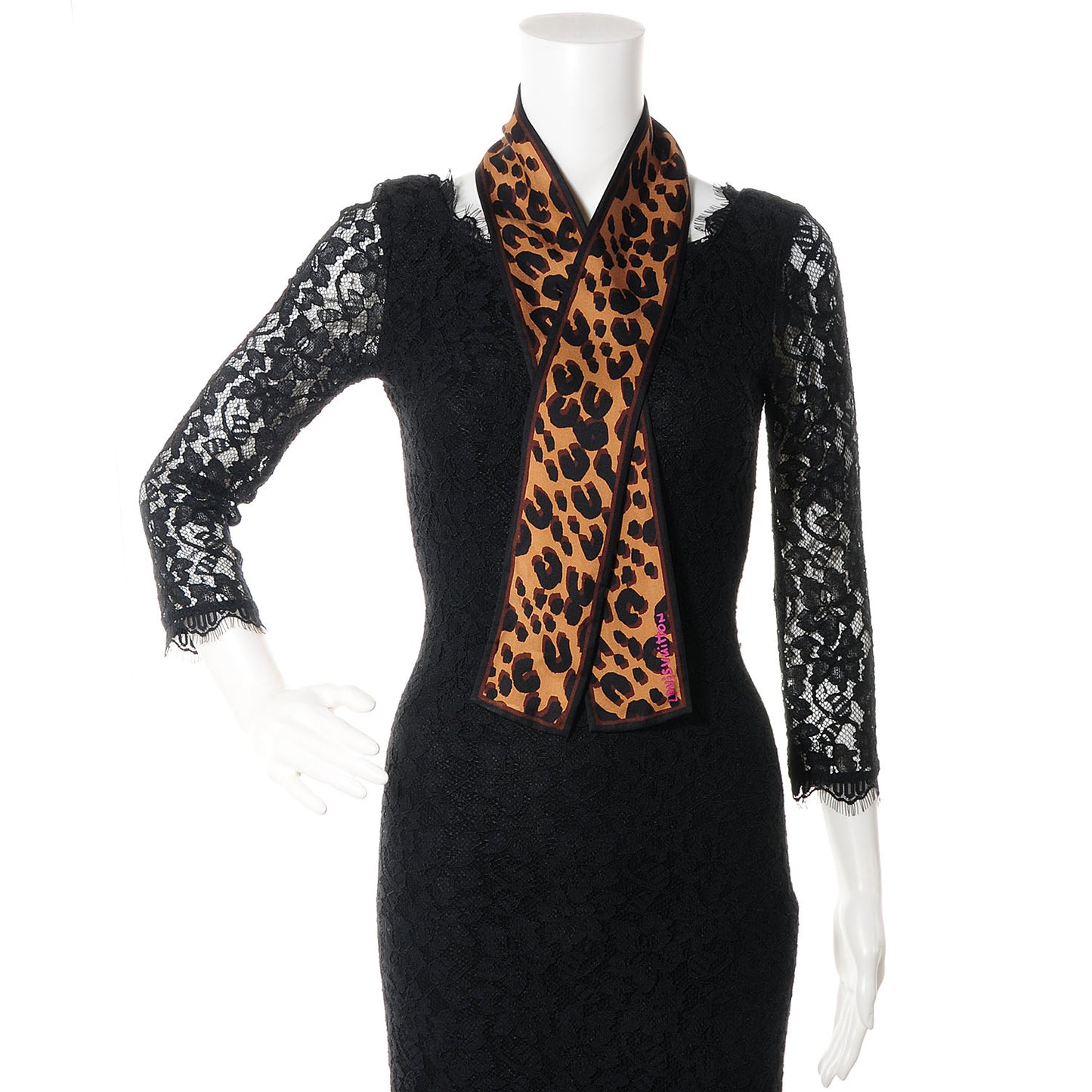 Silk Leopard Bandeau Scarf Marron