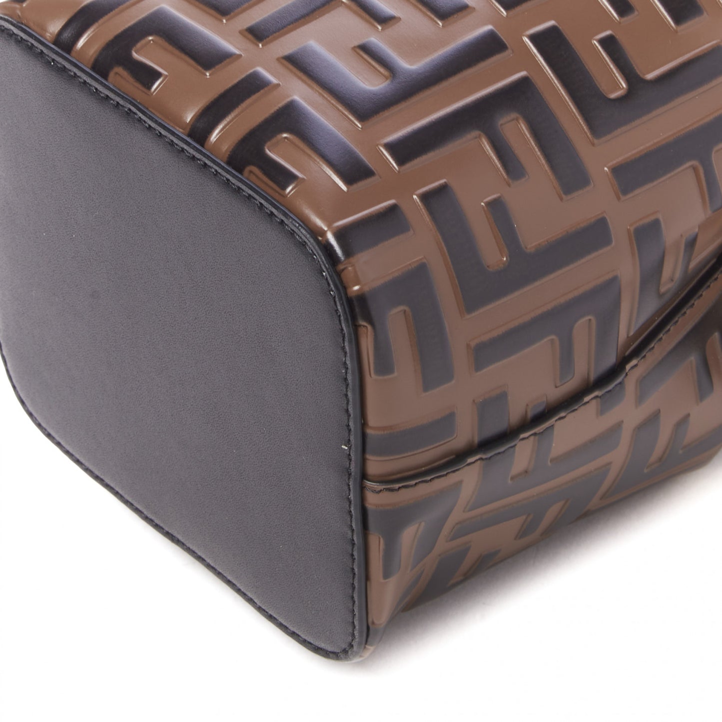 Vitello Liberty F is Fendi Bi-Color FF 1974 Embossed Mini Mon Tresor Bucket Bag Maya Black