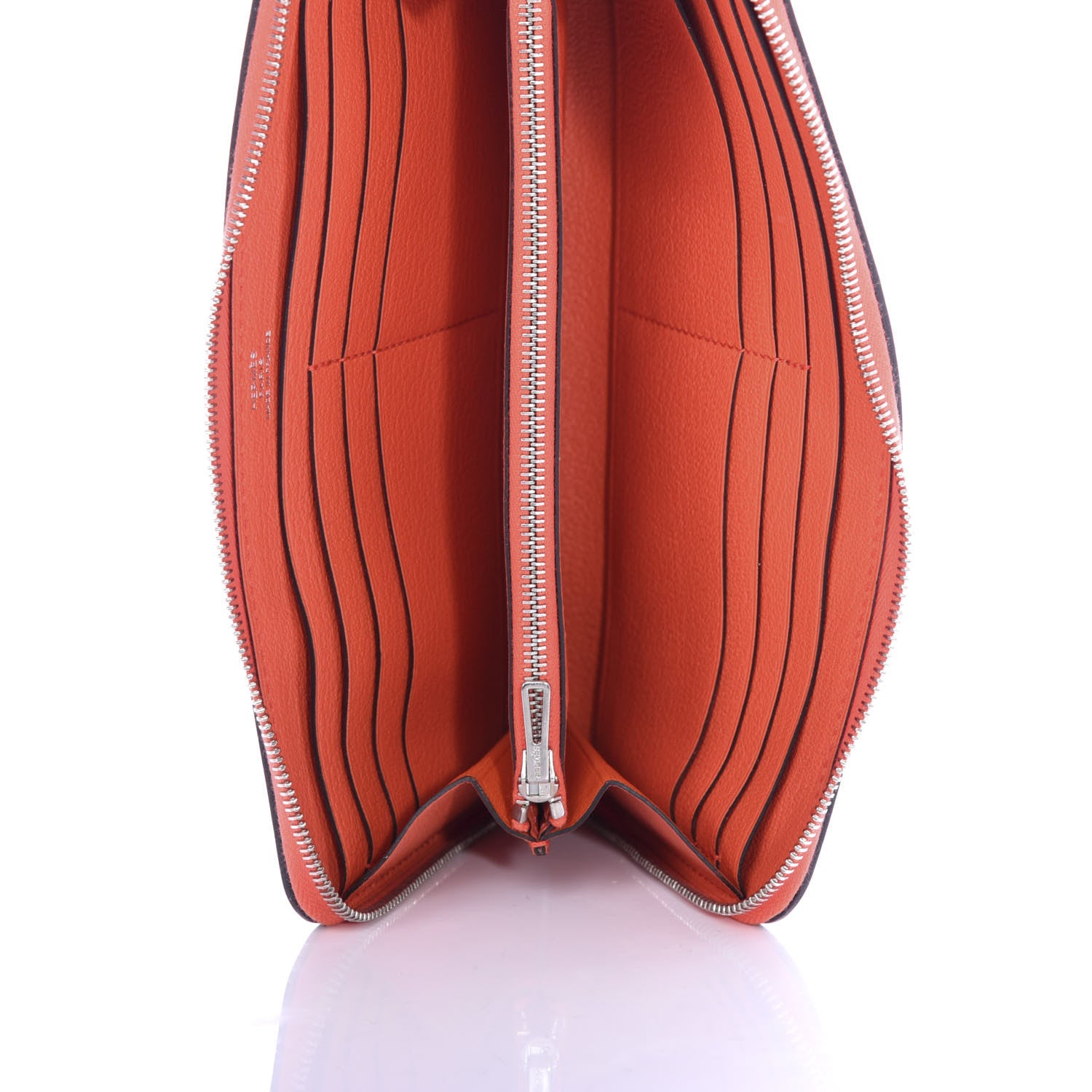 Hermes Swift Pegase Pop Azap Wallet Gris Perle Orange 6 of 7