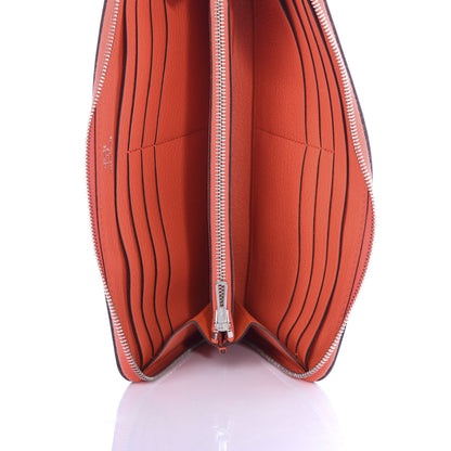 Hermes Swift Pegase Pop Azap Wallet Gris Perle Orange 6 of 7