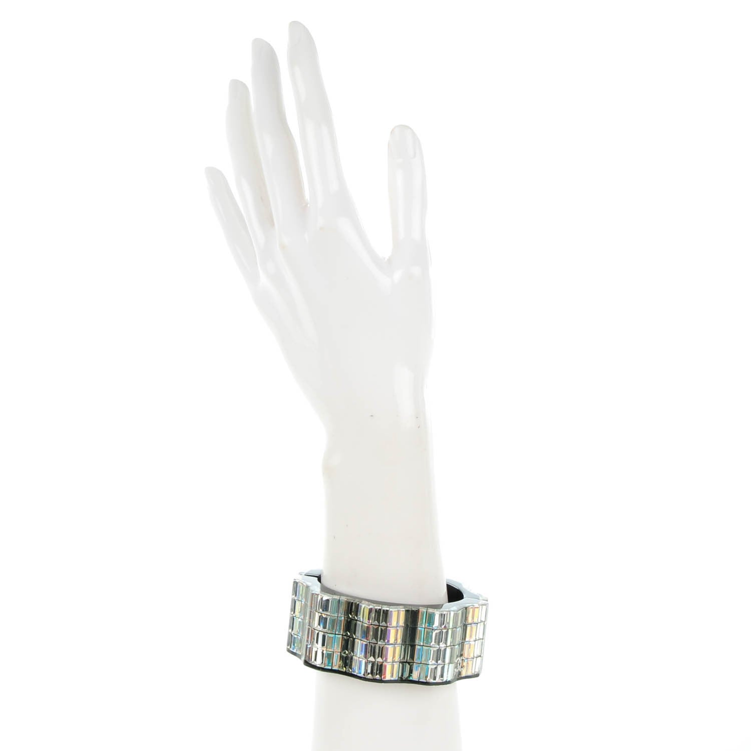Chanel Resin Crystal Baguette CC Bangle Black 2 of 6