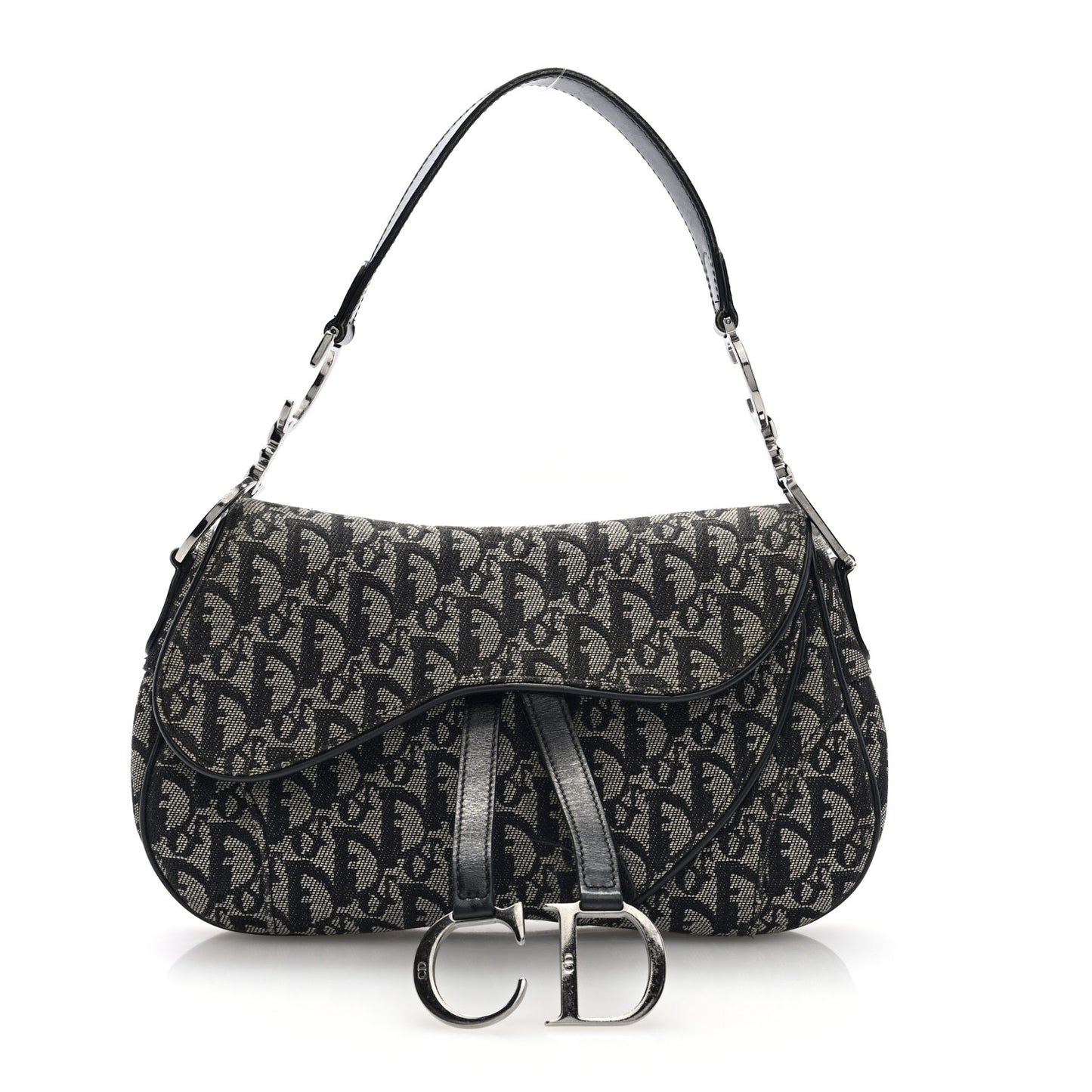Monogram Double Saddle Bag Black