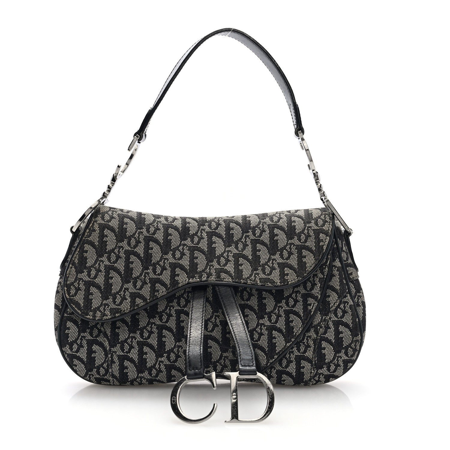 Christian Dior Monogram Double Saddle Bag Black 1 of 12