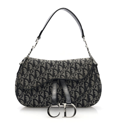 Christian Dior Monogram Double Saddle Bag Black 1 of 12