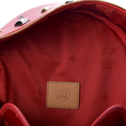 MCM Visetos Studded Small Stark Backpack Corail 8 of 9