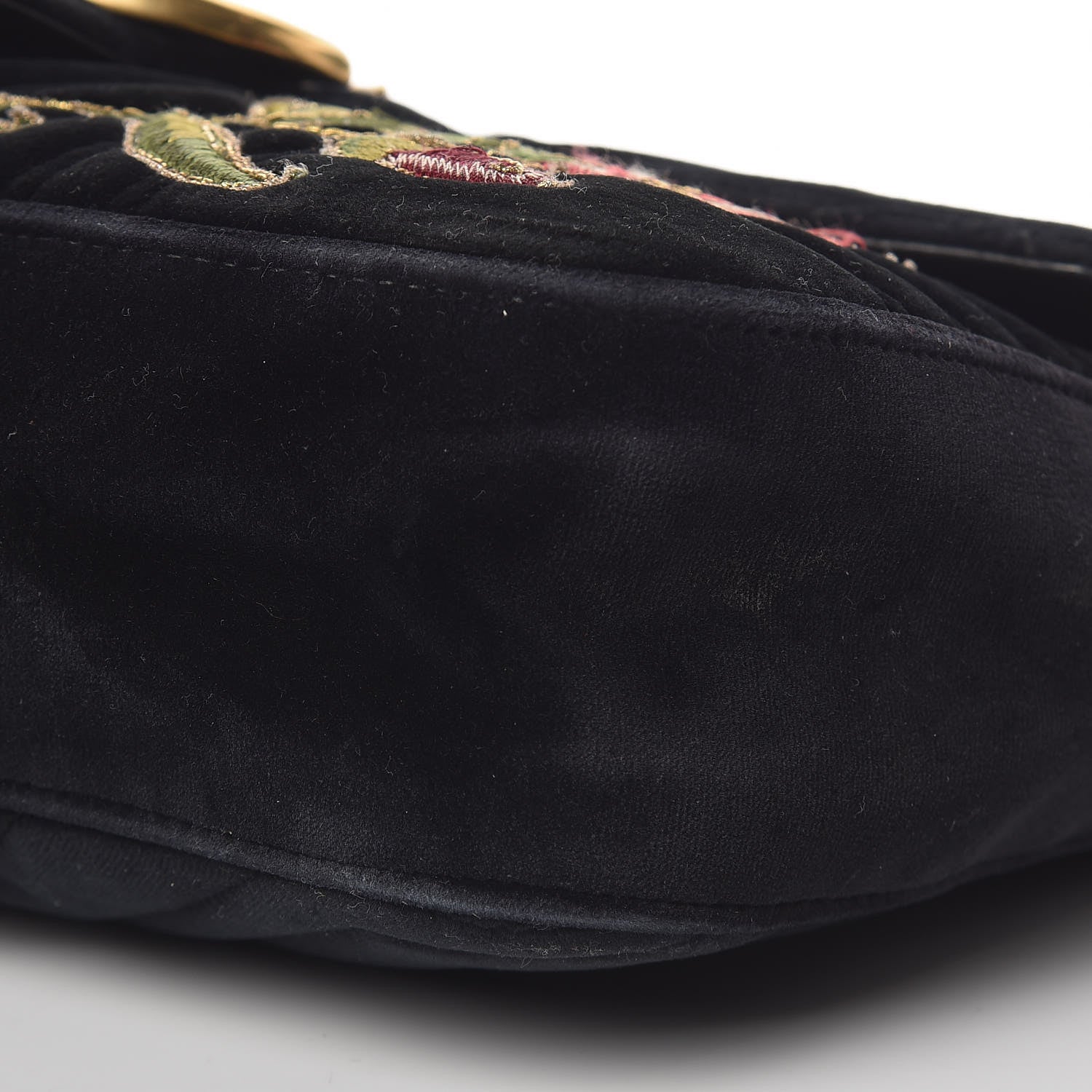 Gucci Velvet Matelasse Loved Embroidered Medium GG Marmont Shoulder Bag Black 18 of 18