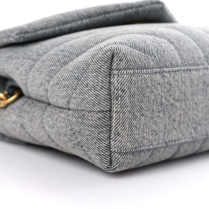 Saint Laurent Denim Y Quilted Monogram Toy Loulou Crossbody Bag Grey 8 of 9
