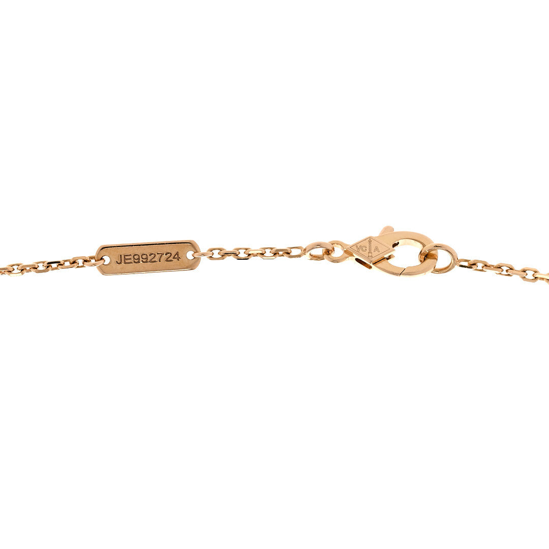 18K Rose Gold Diamond Bulls Eye Vintage Alhambra Pendant Necklace