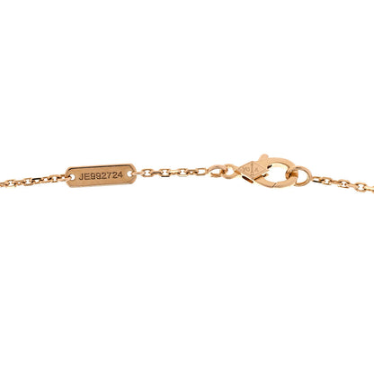 Van Cleef & Arpels 18K Rose Gold Diamond Bulls Eye Vintage Alhambra Pendant Necklace 4 of 5