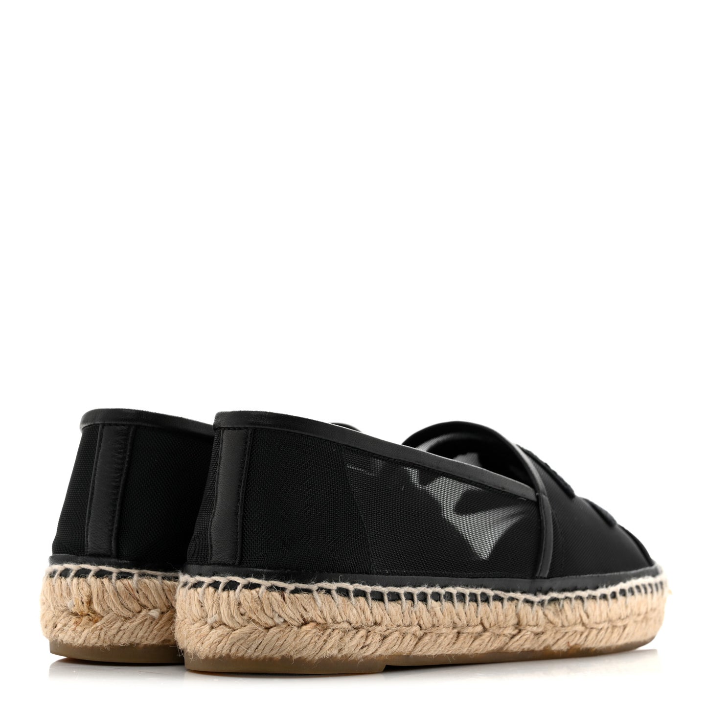 Mesh Grosgrain CC Espadrilles 38 Black