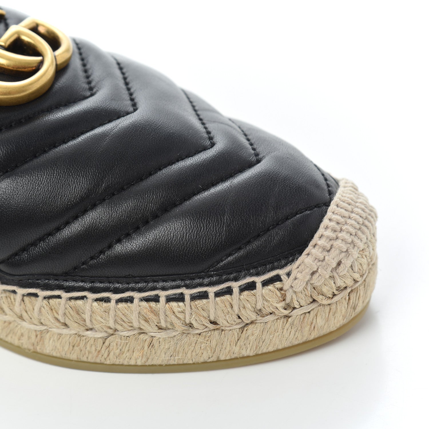 Gucci Nappa Matelasse GG Marmont Espadrille Slippers 38 Black 9 of 11
