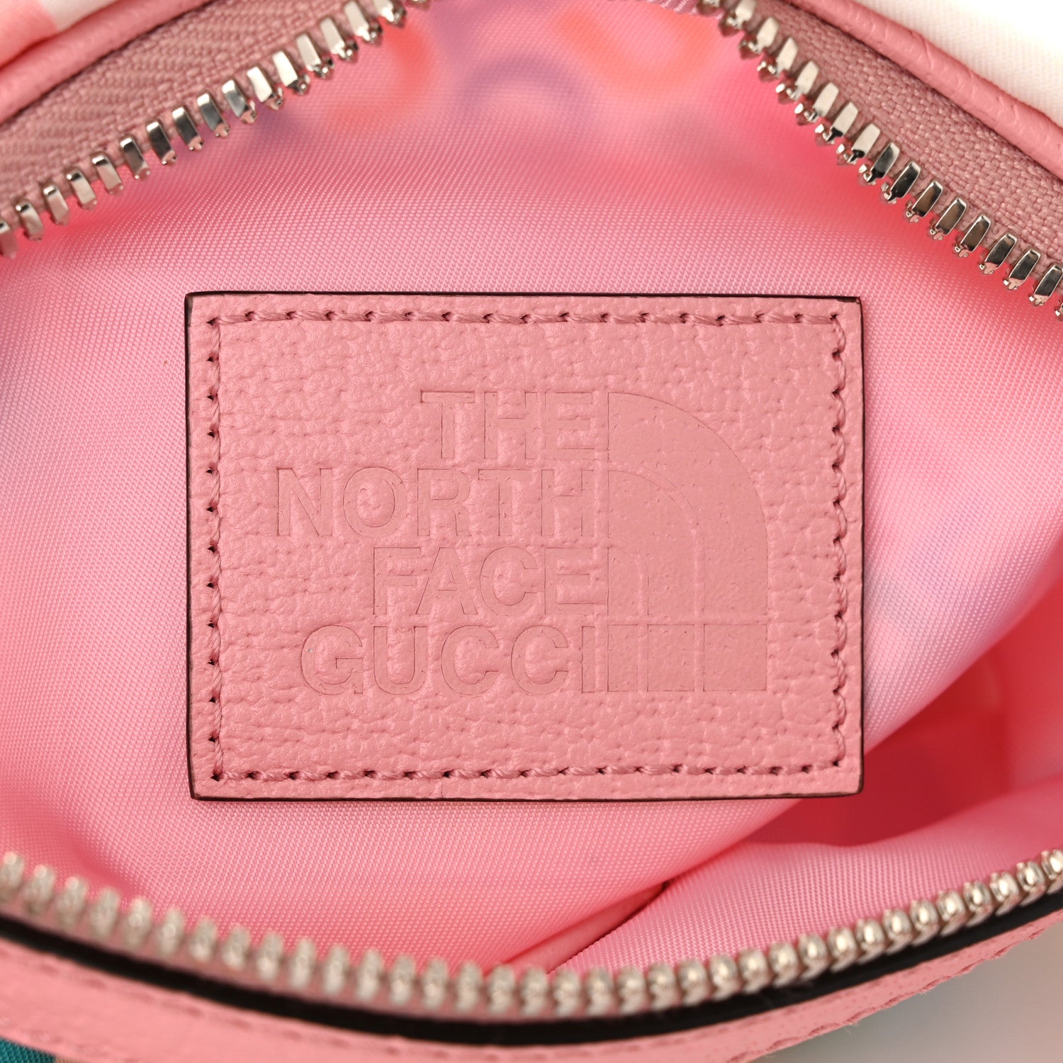 Gucci X THE NORTH FACE Econyl Nylon Arleq Belt Bag Ivory Turquoise Wild Rose 8 of 11
