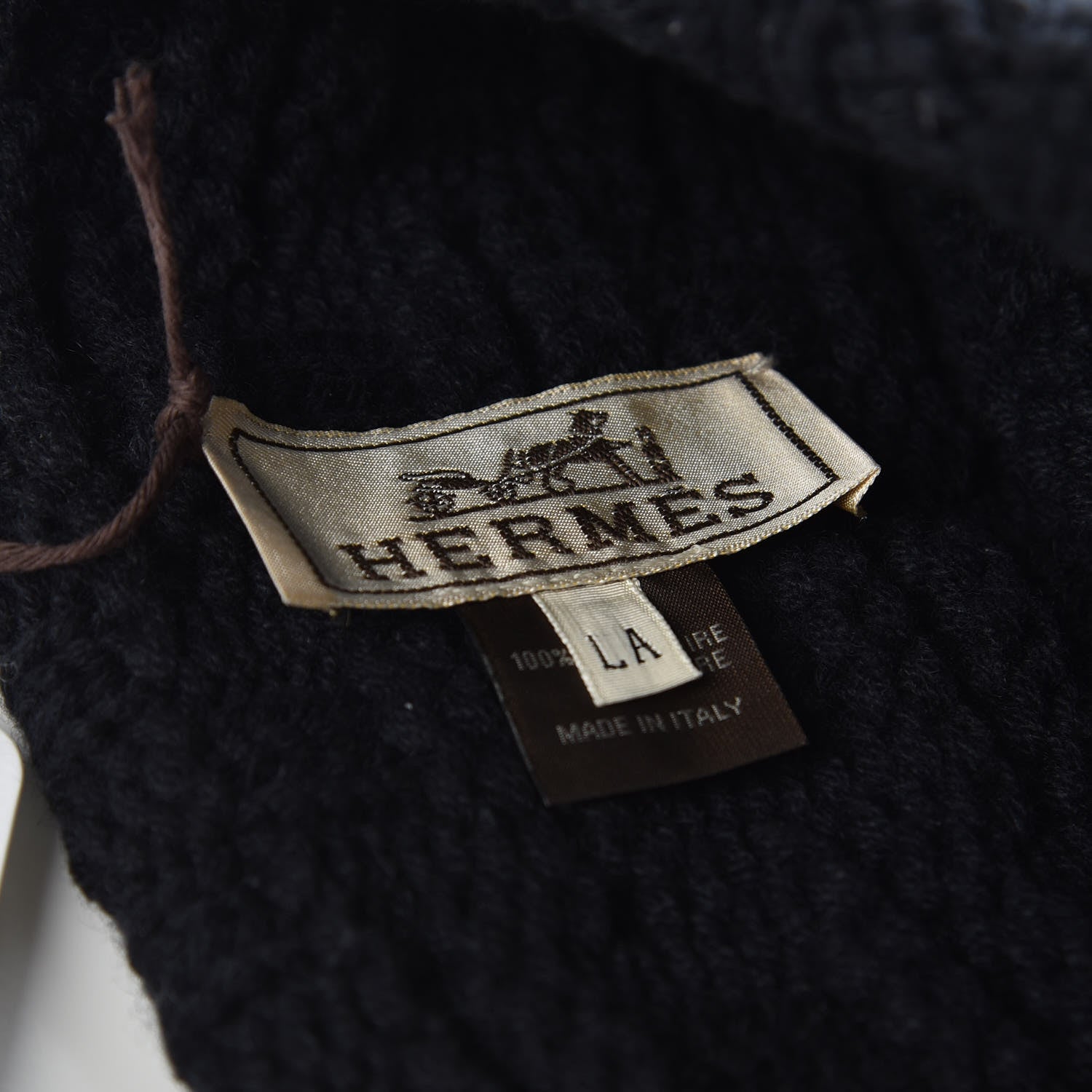 Hermes Cashmere Mens Beanie Hat L Marine 5 of 5