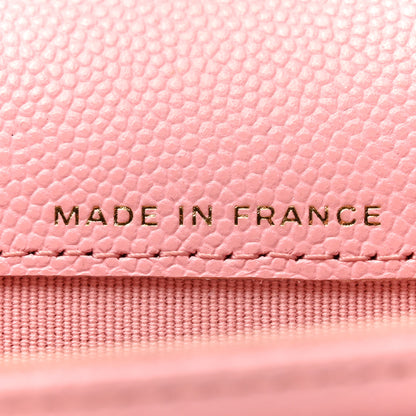Chanel Caviar Quilted Flap Card Holder Wallet Light Pink 7 of 13