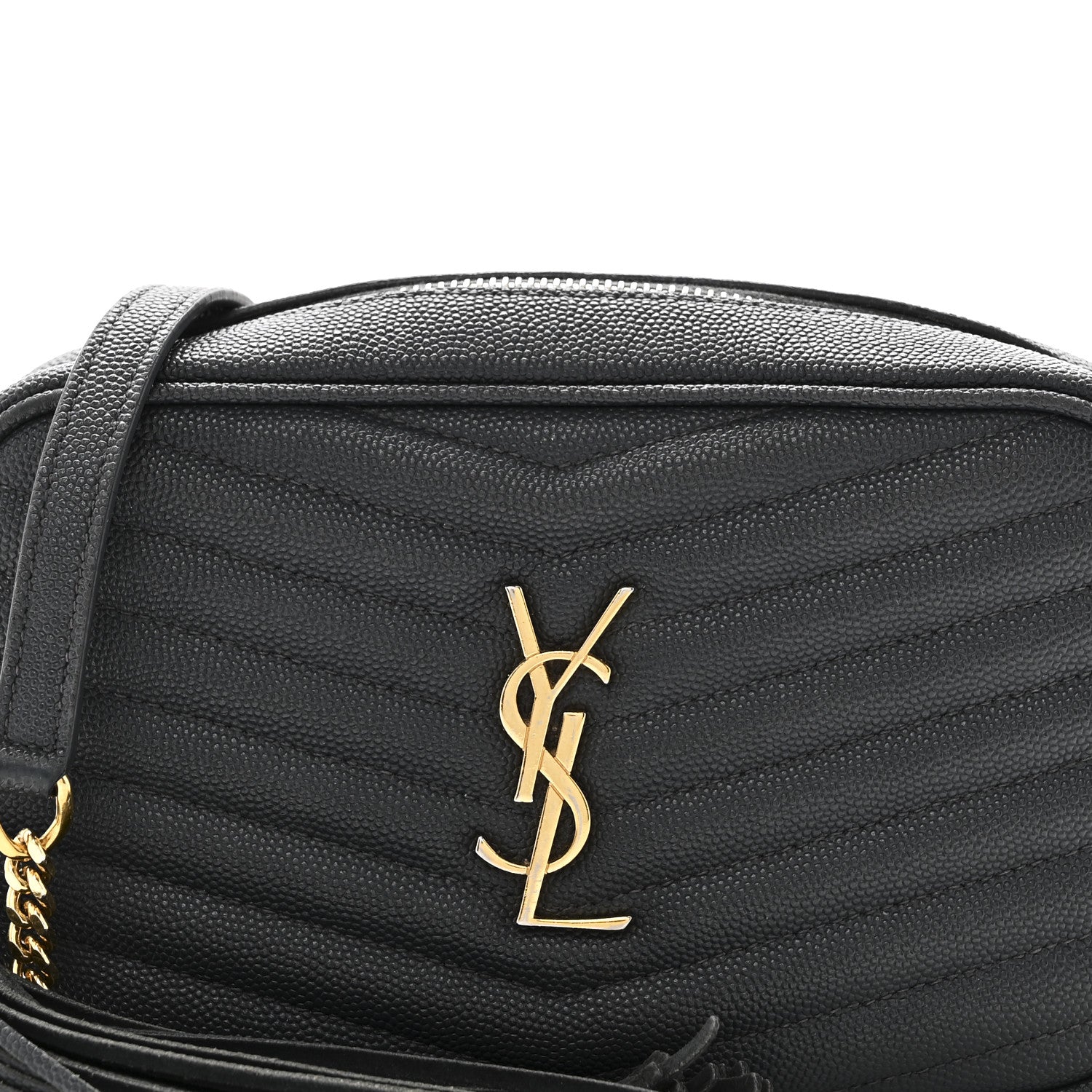 Saint Laurent Grain De Poudre Matelasse Monogram Mini Lou Camera Bag Dark Smog 8 of 11
