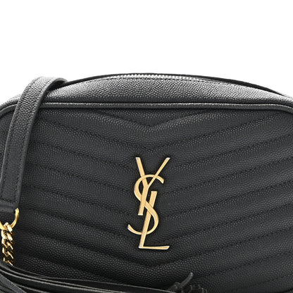 Saint Laurent Grain De Poudre Matelasse Monogram Mini Lou Camera Bag Dark Smog 8 of 11