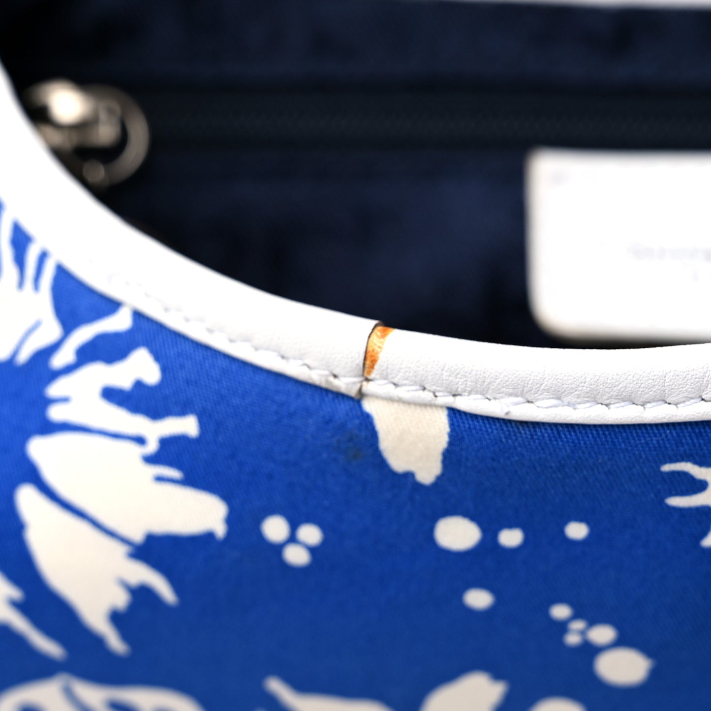 Canvas Hibiscus Surf Chick Saddle Bag Blue White