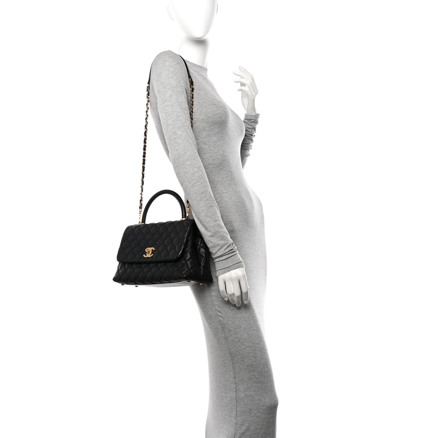 Chanel Caviar Quilted Small Coco Handle Flap Black 3 of 10