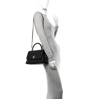 Chanel Caviar Quilted Small Coco Handle Flap Black 3 of 10