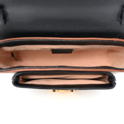Gucci GG Supreme Monogram New Sakai Lux Calfskin Mini Padlock Flap Pocket Shoulder Bag Beige Ebony Black Cuir 5 of 15