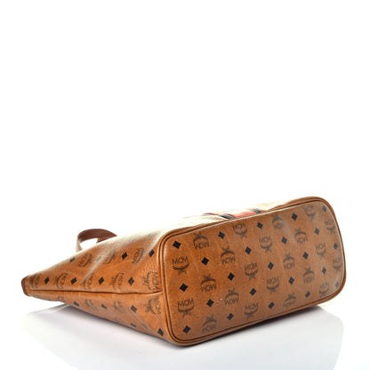 MCM Visetos Crocodile Embossed Medium Liz Shopper Tote Cognac 4 of 8