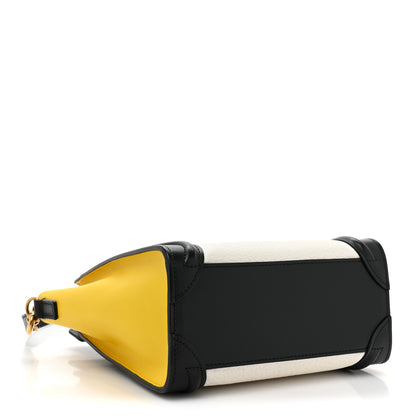 Celine Elephant Calfskin Nano Tri-Color Luggage Yellow 4 of 10