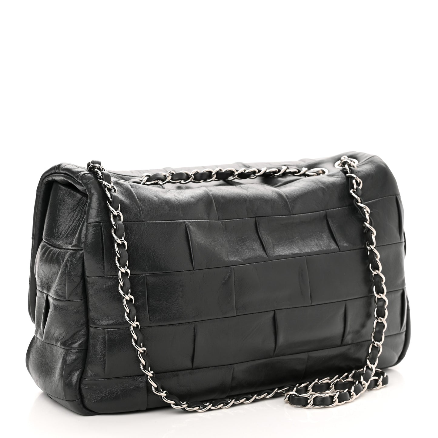 Lambskin Igloo Single Flap Dark Grey