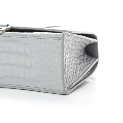 Balenciaga Shiny Calfskin Crocodile Embossed Medium Hourglass Top Handle Bag Balenciaga Grey 11 of 15