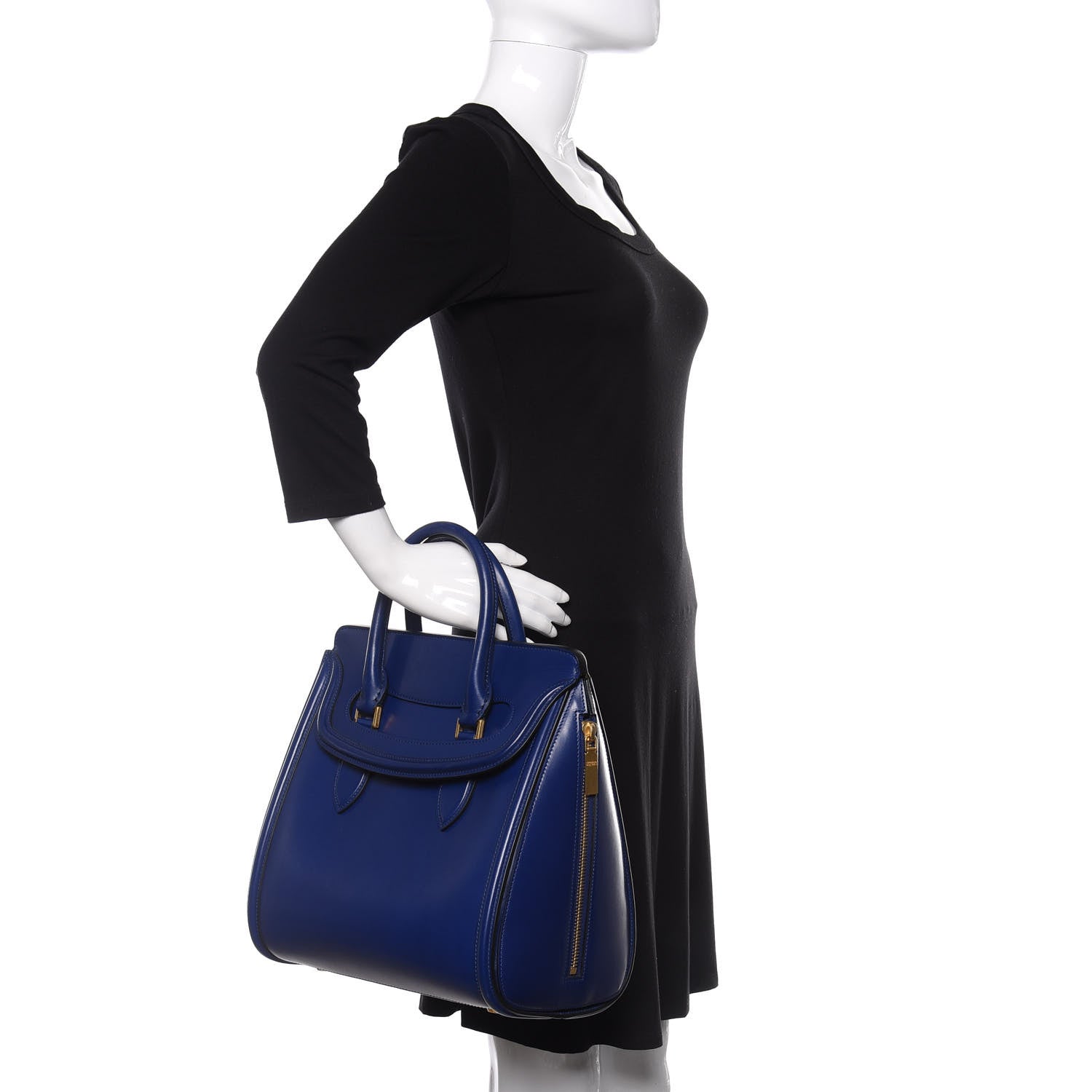 Alexander McQueen Calfskin Large Heroine Blue 2 of 11