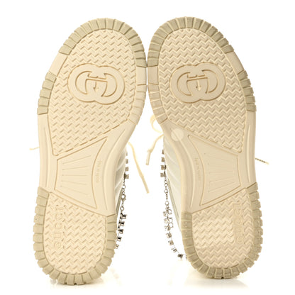 Gucci Calfskin Womens Re-Web Removable Crystal Sneakers 36 White 6 of 10