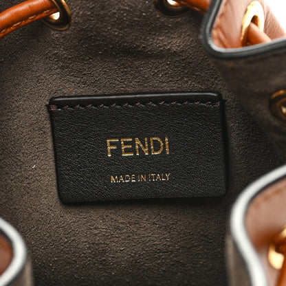 Fendi Vitello King F is Fendi Logo Embossed Mini Mon Tresor Bucket Bag Cuoio 6 of 8