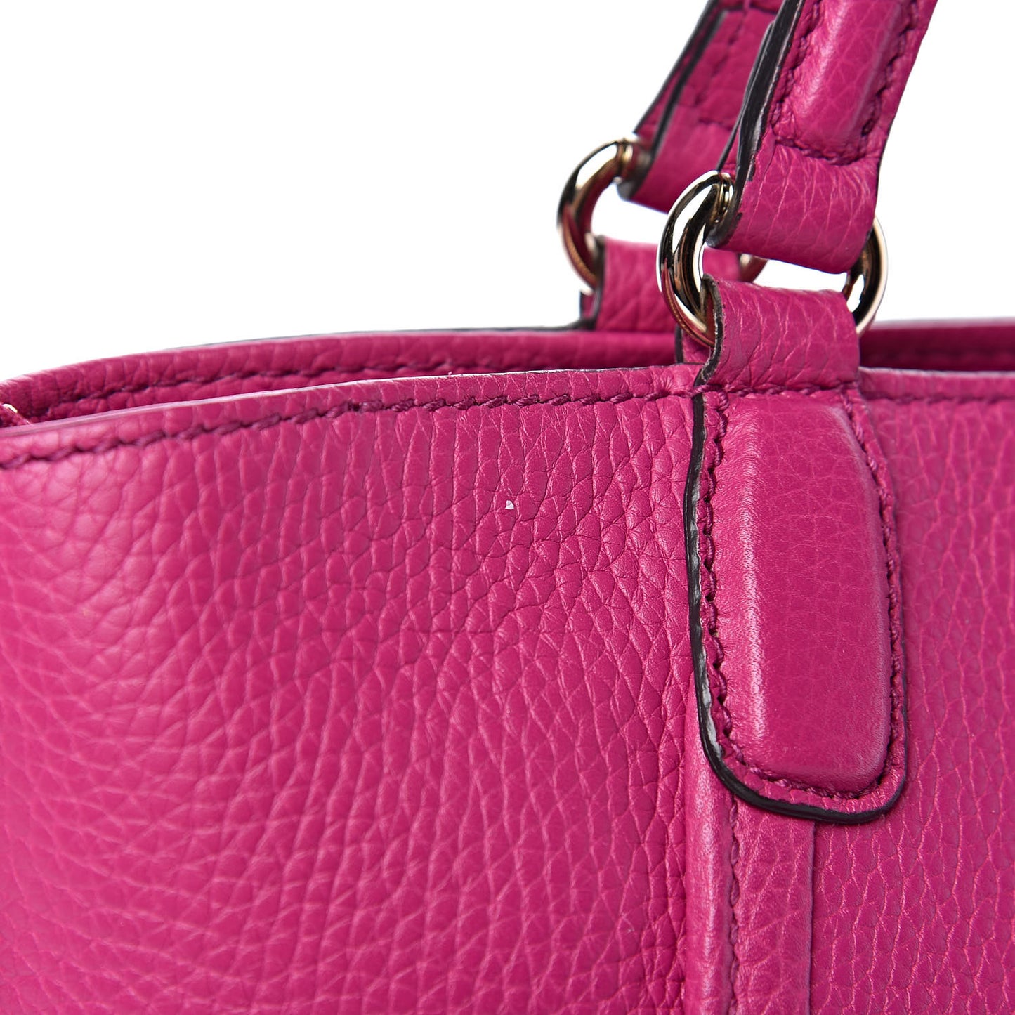 Pebbled Calfskin Small Soho Top Handle Bag Bright Bougainvillea