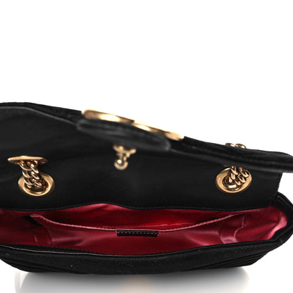 Gucci Velvet Matelasse Mini GG Marmont Shoulder Bag Black 5 of 12