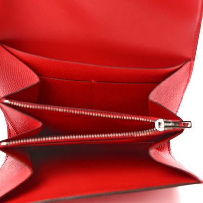 Hermes Epsom Enamel Constance Short Wallet Rouge de Coeur Mauve Sylvestre 5 of 8