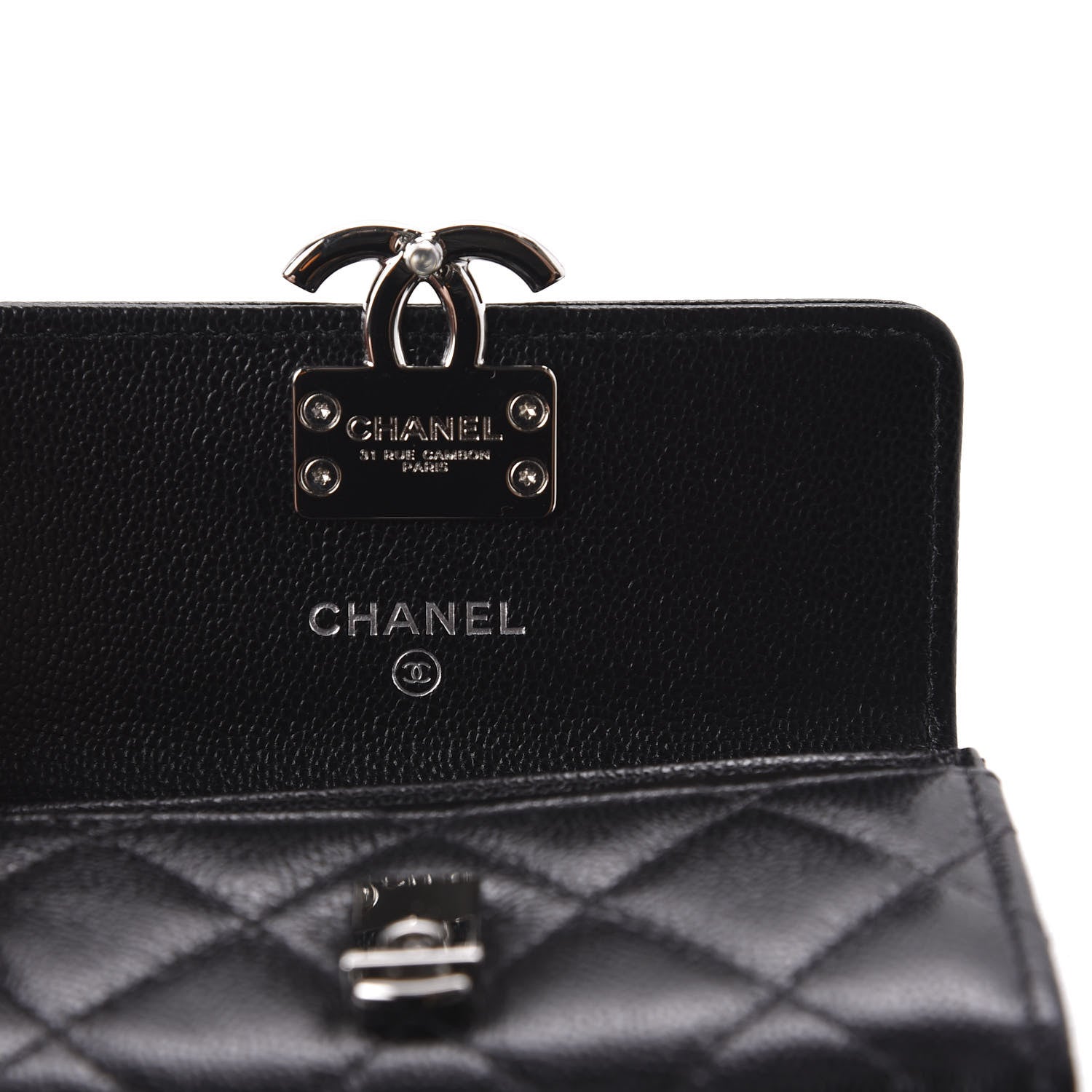 Chanel Caviar Quilted CC Box Flap Card Holder Black 5 of 9
