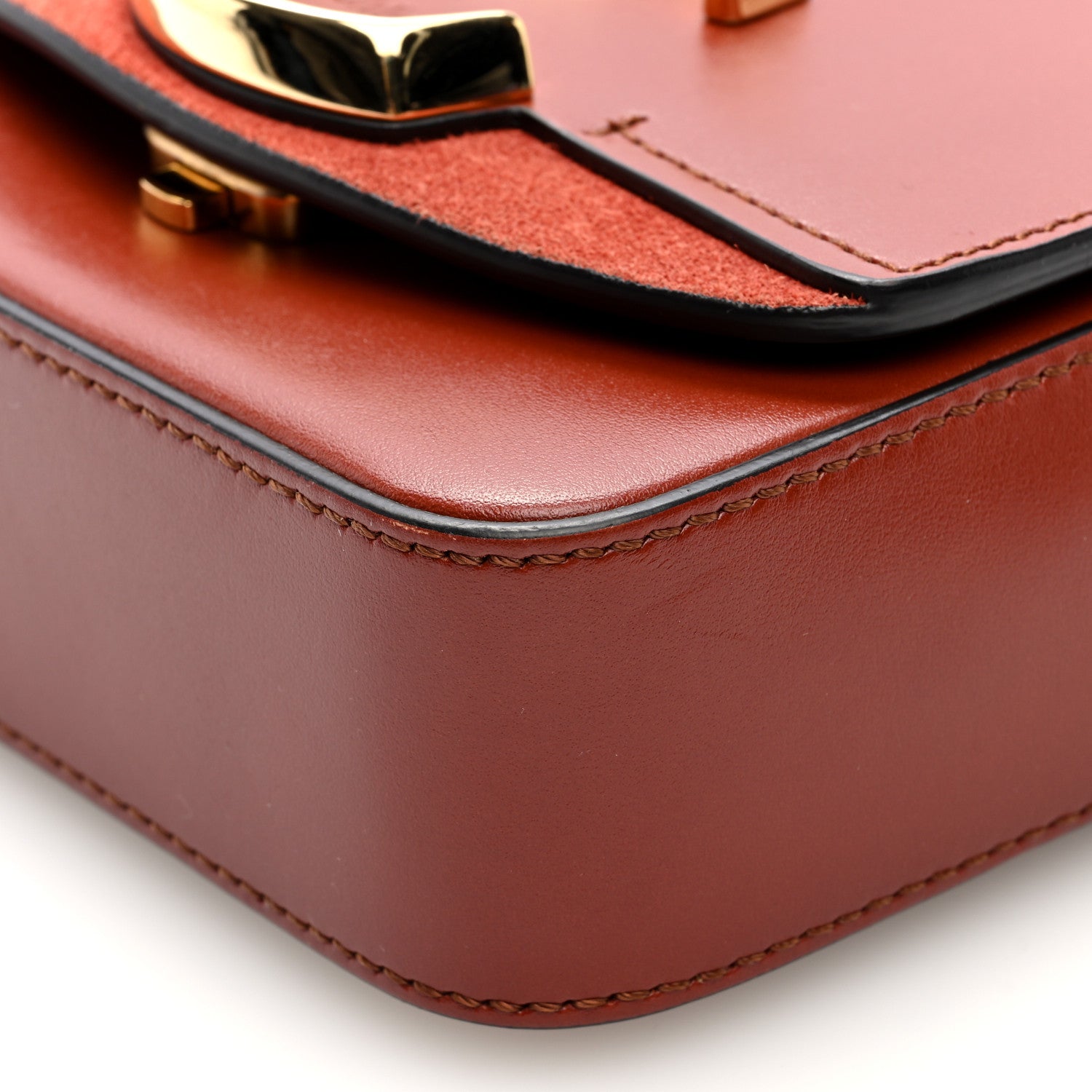 Chloe Shiny Calfskin Suede Mini C Double Carry Sepia Brown 9 of 9