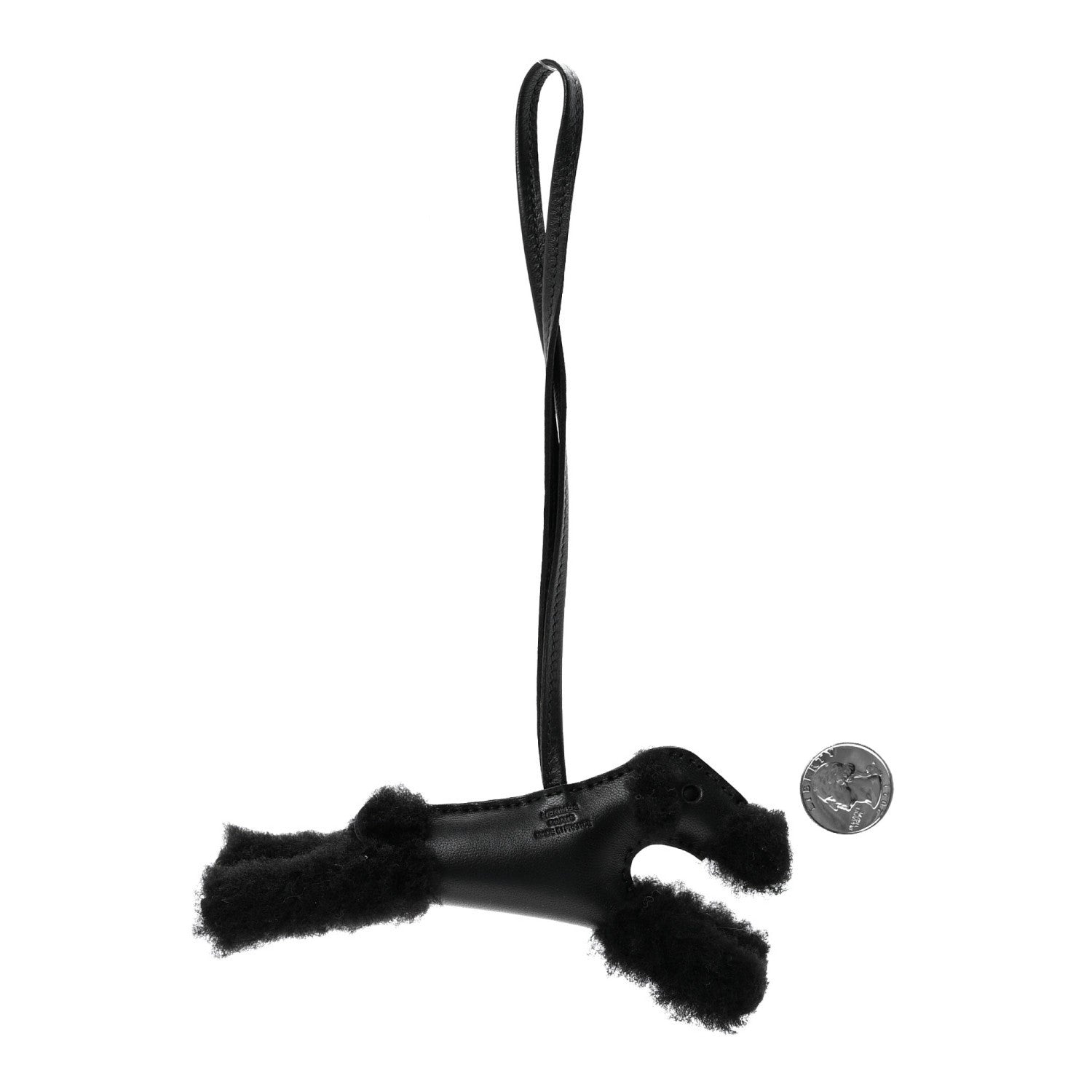 Hermes Milo Lambskin Shearling Budy Charm So Black 2 of 4