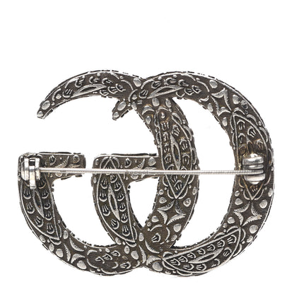 Gucci Sterling Silver Enamel GG Brooch Turquoise 3 of 5