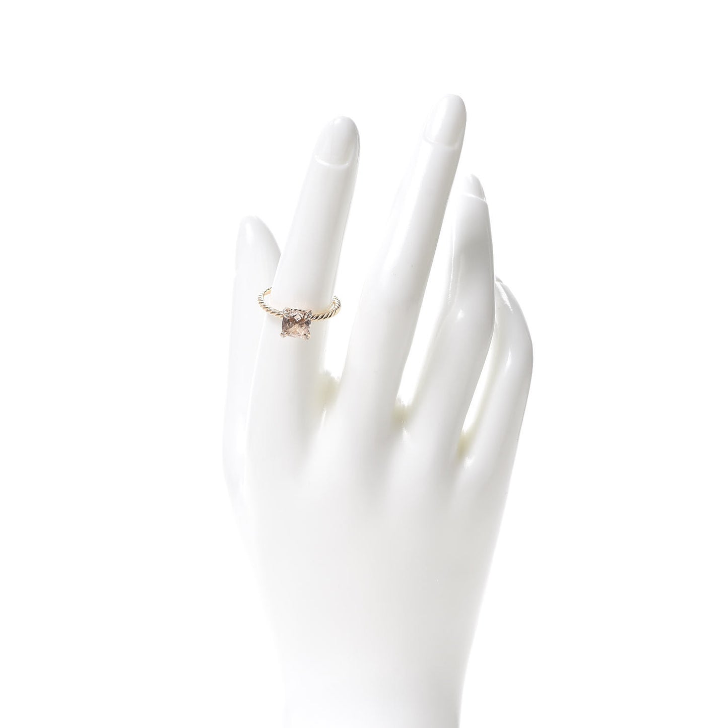 18K Rose Gold Diamond Morganite 7mm Chatelaine Ring 54 7