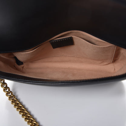 Gucci Calfskin Matelasse Pearly GG Marmont Chain Belt Bag Black 5 of 7