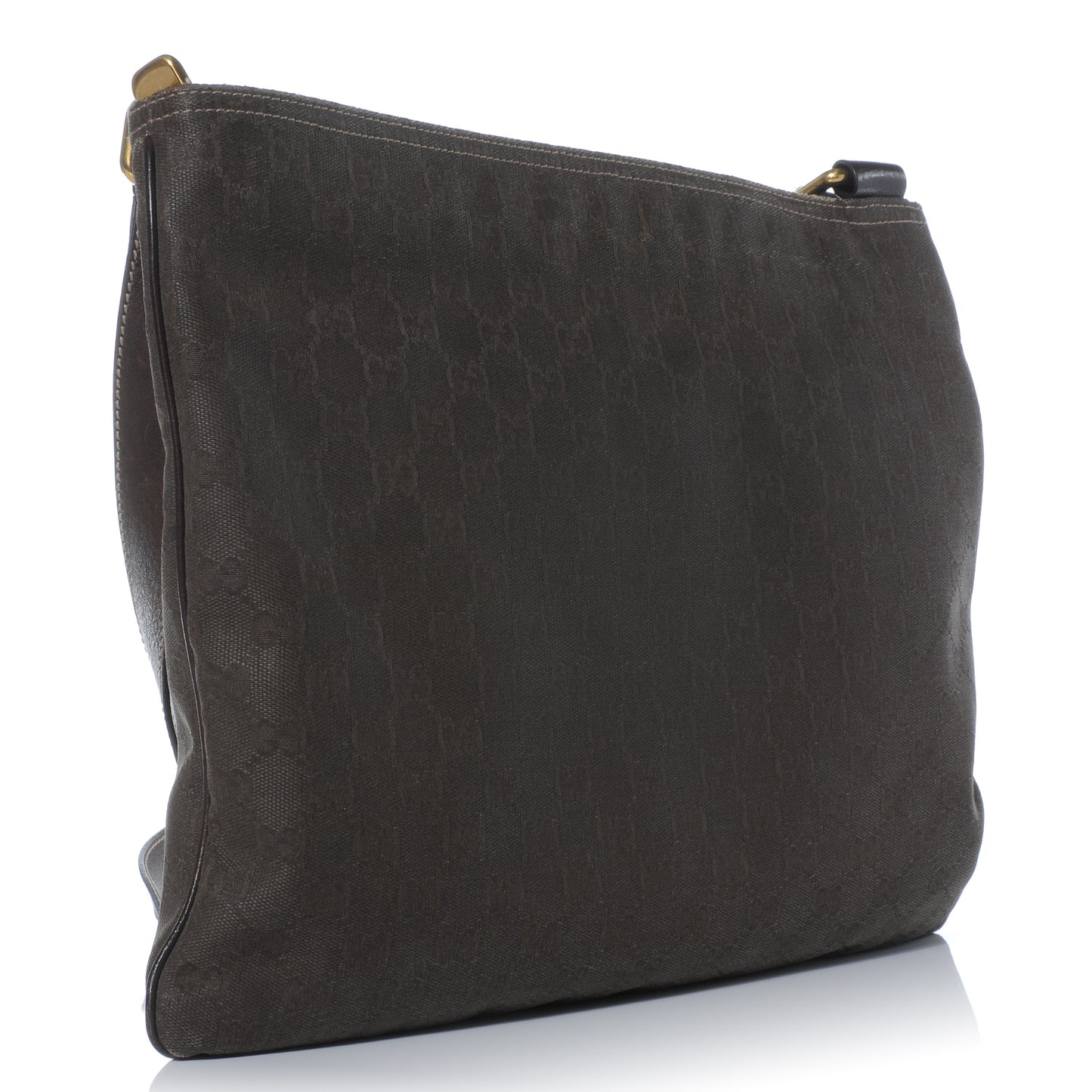 Monogram Medium Flat Messenger Bag Dark Brown